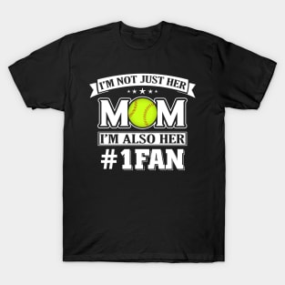 Mom Number One Fan Softball Baseball Player T-Shirt